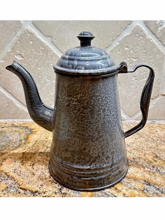 Other - Vintage Graniteware Enamelware Speckled Gray Coffee Pot